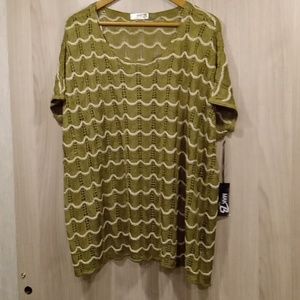 NWT Mak B open knit-work oversized top